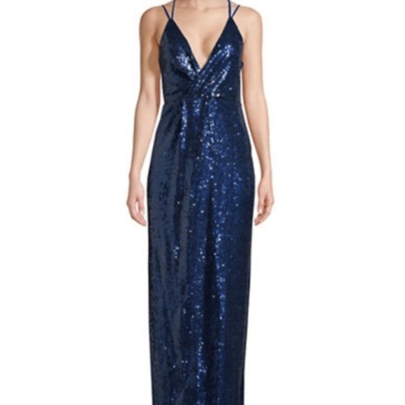 Halston Heritage Dresses & Skirts - Halston Sequin Navy Blue Dress NWOT Size 4